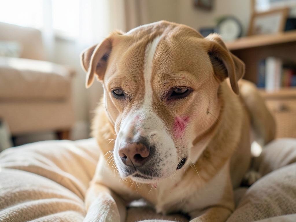 Perro rascándose con picazón constante y enrojecimiento en la piel
